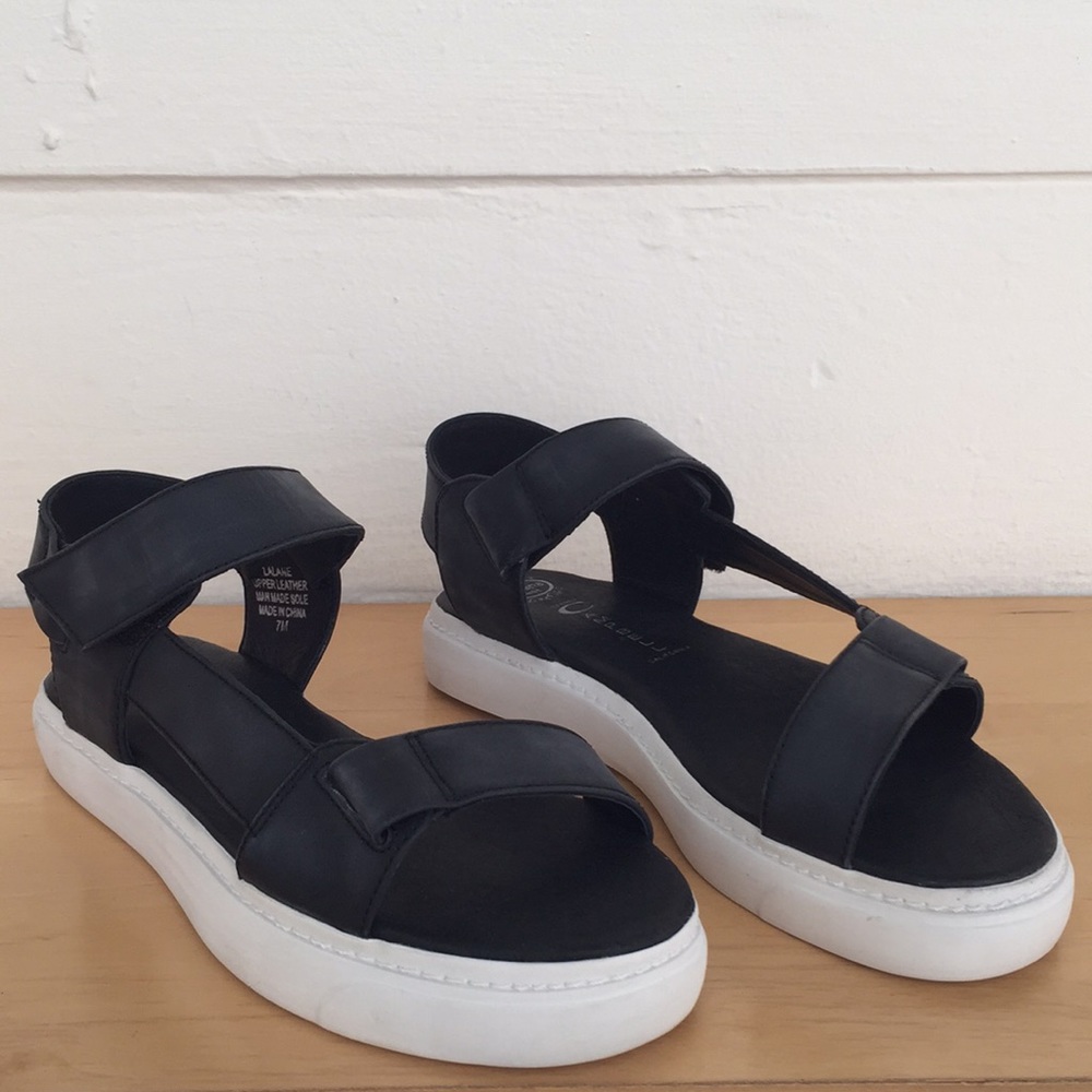 New Jeffrey Campbell Lalane Black Leather Sandals